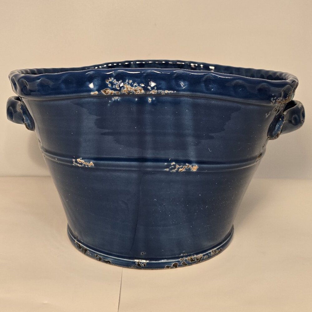 Williams Sonoma Blue Rustic Italian Vase